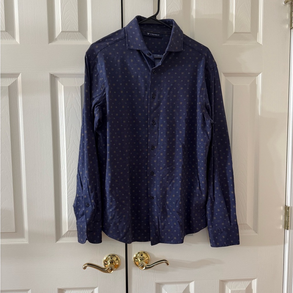 [Daniel Cremieux] NWOT Dark Blue Patterned Shirt button down